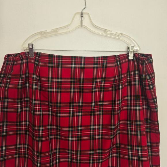 Talbots Woman Red Holiday Tartan Plaid Skirt A Line Festive Women Plus 22W - Picture 6 of 10